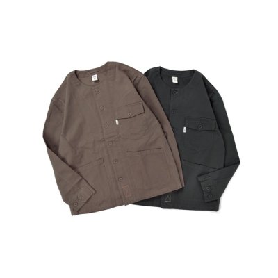 画像7: No Collar Utility Shirt Jacket C.GREY