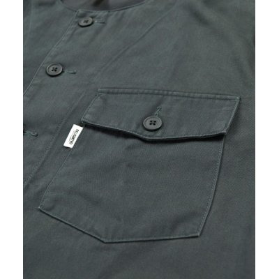 画像2: No Collar Utility Shirt Jacket C.GREY