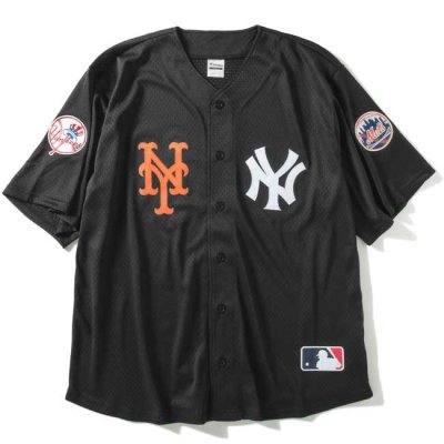 画像1: New York Subway Series Baseball Shirt Black 