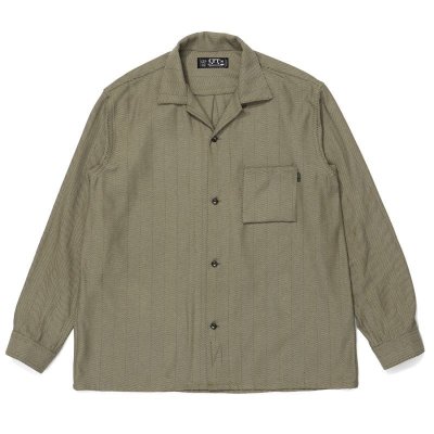 画像1: Big Herringbone OC Wide Shirt  "LAX" Brown