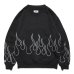 画像1: Flames Crewneck Sweat Black (1)