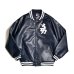 画像1: NY Yankees Kanji PU Leather Studium Jacket Navy (1)