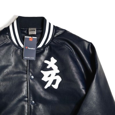 画像2: NY Yankees Kanji PU Leather Studium Jacket Navy