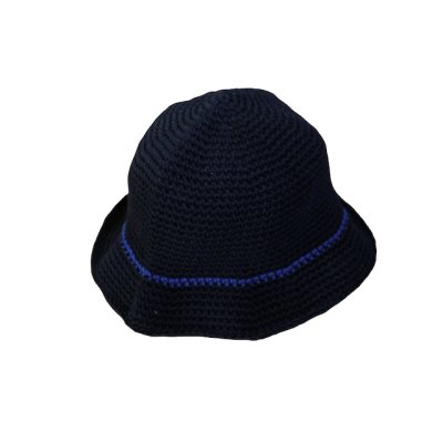画像1: Handsawn Bucket Hat Black x Blue