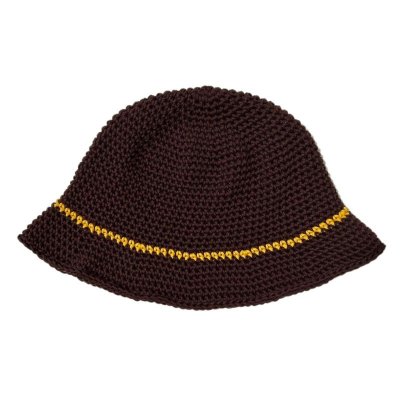 画像1: Handsawn Bucket Hat for XTR / Brown x Yellow