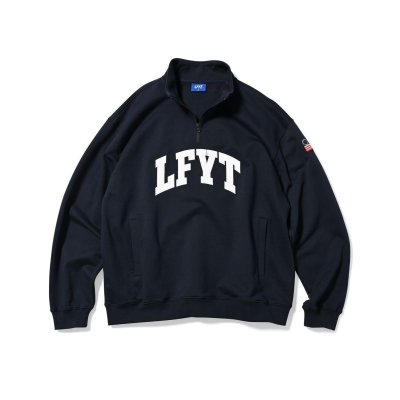 画像1: LFYT Arch Logo Half Zip Sweat Navy