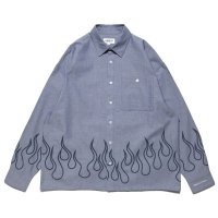Flames Oxford Shirt Blue