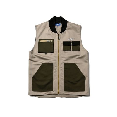 画像1: Tonal Multi Pocket Vest Gray