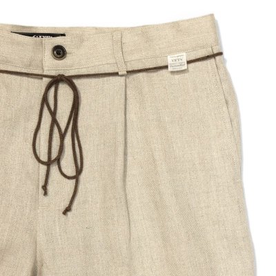 画像2: French Linen 1Tuck Trousers  "TRAD" Ivory