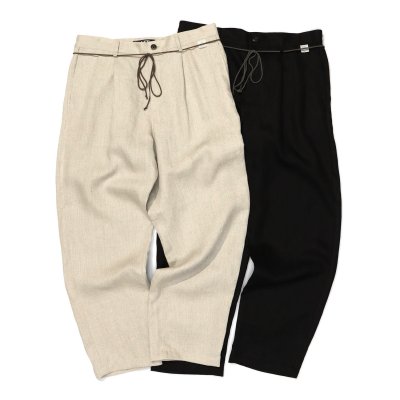 画像5: French Linen 1Tuck Trousers  "TRAD" Black