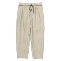 French Linen 1Tuck Trousers  "TRAD" Ivory