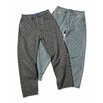 画像10: Laser Processed 5 Pocket Washed Denim Pants BAGGIE FIT Light Blue