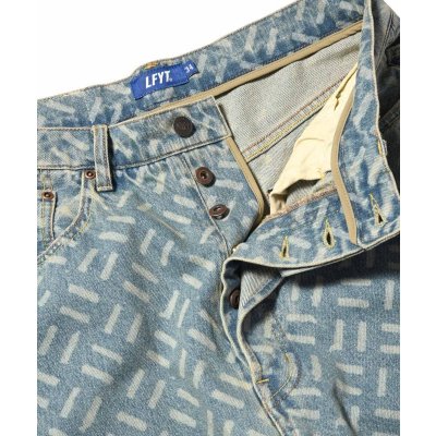 画像3: Laser Processed 5 Pocket Washed Denim Pants BAGGIE FIT Light Blue