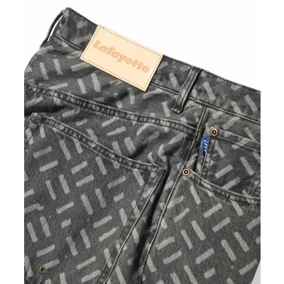 画像8: Laser Processed 5 Pocket Washed Denim Pants BAGGIE FIT Black