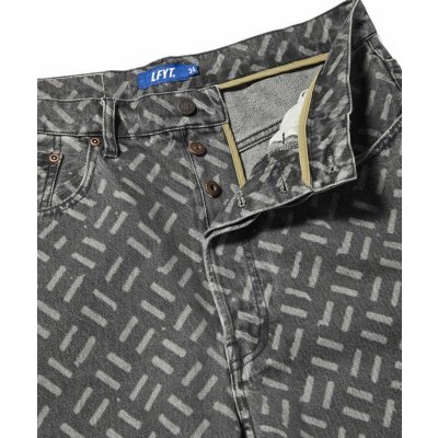 画像3: Laser Processed 5 Pocket Washed Denim Pants BAGGIE FIT Black