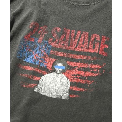 画像3: x 21SAVAGE / AMERICAN FLAGS TEE Vintage Black
