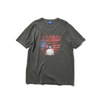 x 21SAVAGE / AMERICAN FLAGS TEE Vintage Black