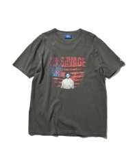 x 21SAVAGE / AMERICAN FLAGS TEE Vintage Black