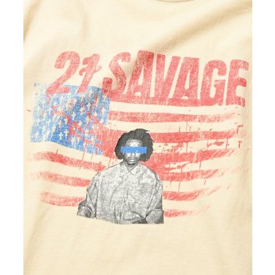 画像3: x 21SAVAGE / AMERICAN FLAGS TEE Ivory