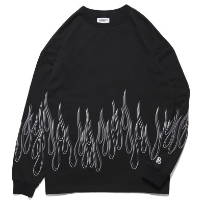 画像1: FLAMES LS Tee Black