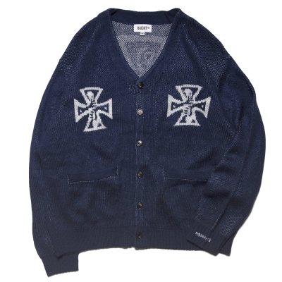 画像1: Good Bad Cross Cardigan Navy