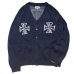 画像1: Good Bad Cross Cardigan Navy (1)