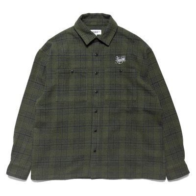 画像1: x Colin Stevens / CHECK FLANNEL SHIRT Olive