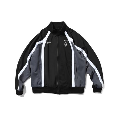 画像1: Striped Jersey Track Jacket Black