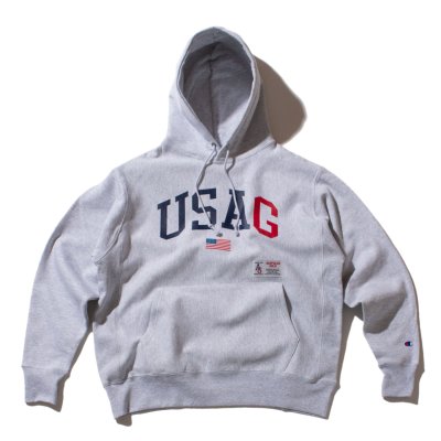 画像1: USAG HOODED SWEATSHIRT S.Gray