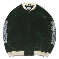 x CASPER / Flames Logo Velour Jacket Forest