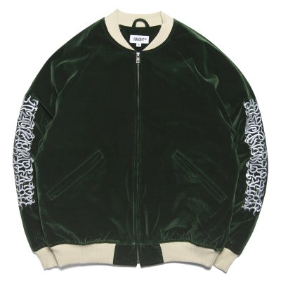 画像1: x CASPER / Flames Logo Velour Jacket Forest