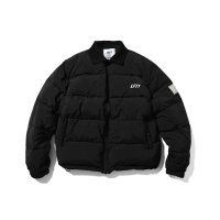 Corduroy Collar Puffer Jacket Black