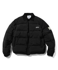 Corduroy Collar Puffer Jacket Black