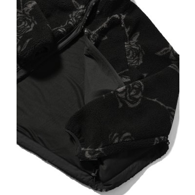 画像5: Rose Allover Patterned Fleese Jacket Black
