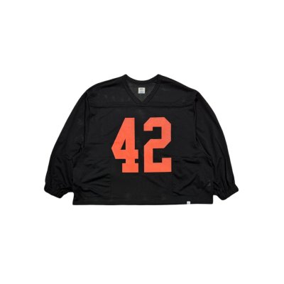 画像1: 42 Mesh Football LS Shirts Black/Orange