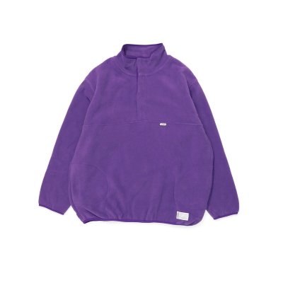 画像1: Half Snap Fleece Pullover Lilac