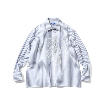 画像1: STRIPE ROSE SHIRT White