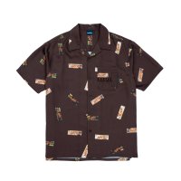 x RAW / Papers Open Collar Shirt Brown