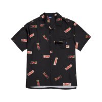 x RAW / Papers Open Collar Shirt Black