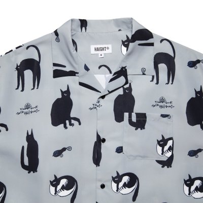 画像2: KB CATS OPEN COLLAR SHIRT Gray
