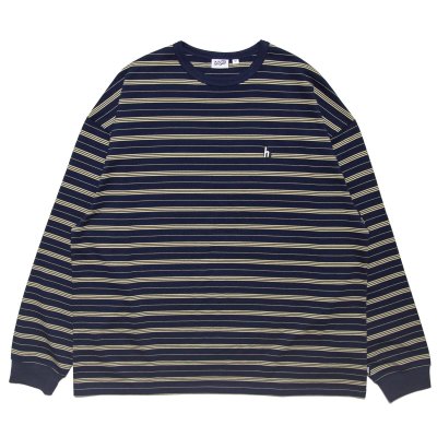 画像1: BORDER LS Tee Navy