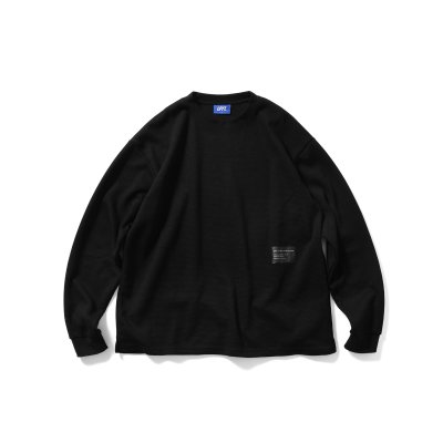 画像1: WAFFLE THERMAL L/S Tee Black