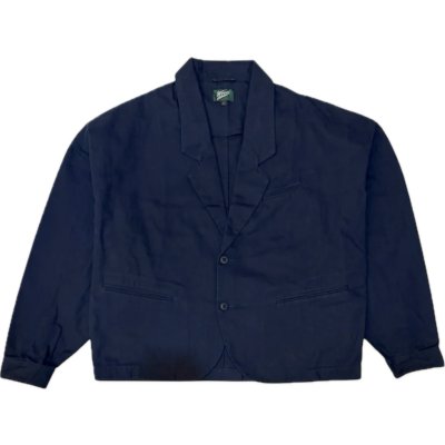 画像1: Herringbone 2BTN Wide Sleeve Jacket Navy