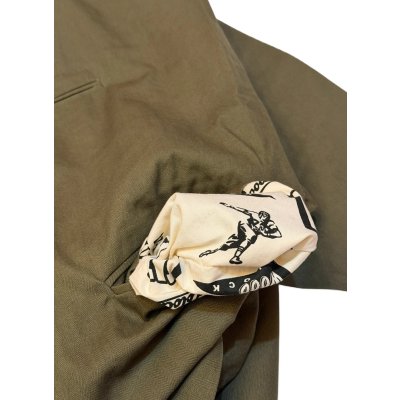 画像4: Herringbone 2BTN Wide Sleeve Jacket Olive