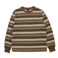  French Terry Striped Tee Brown