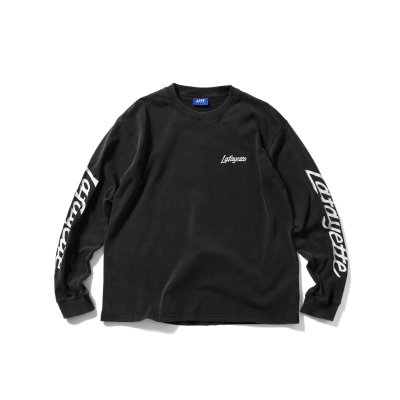 画像1: Sleeve Logo Washed L/S Tee Black
