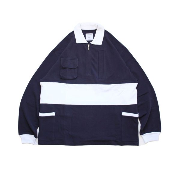 画像1: Half Zip POLO Navy (1)