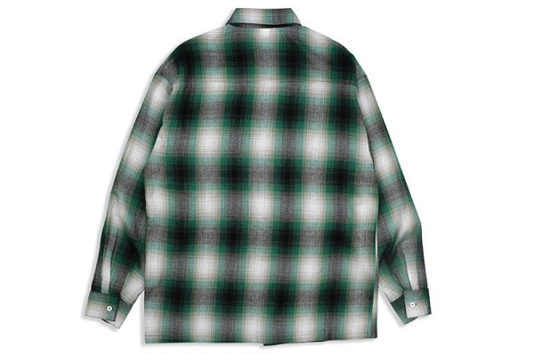 画像5: Ombre Check L/S Shirts Green/White (5)
