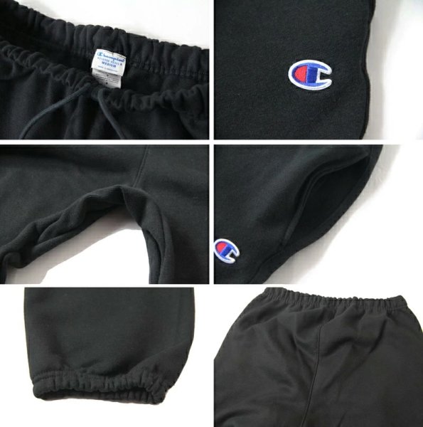 画像2: 12oz Reverse Weave Sweat Pants Black (2)
