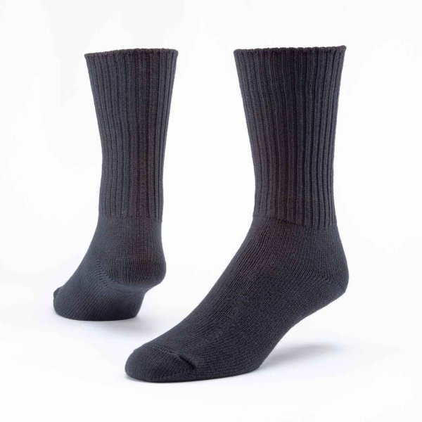 画像1: Cotton Crew Socks Black (1)